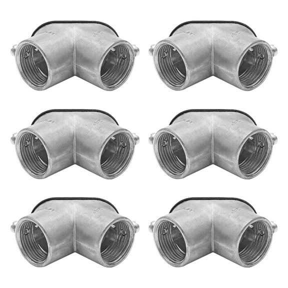 Maxxima 3/4 in. Conduit Pull Elbow, Rigid EMT or RMC Fitting for Wire Installation, 90-Degree Bend, Threaded (6 Pack)