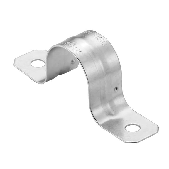 Maxxima 3/4 in. Rigid or RMC Push-On 2-Hole Pipe Straps for Conduit Installation, Zinc Plated Steel (50 Pack)