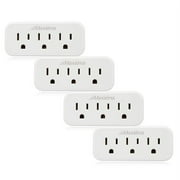 Maxxima 3 Grounded Multi Outlet Adaptor Wall Plug (Pack of 4)