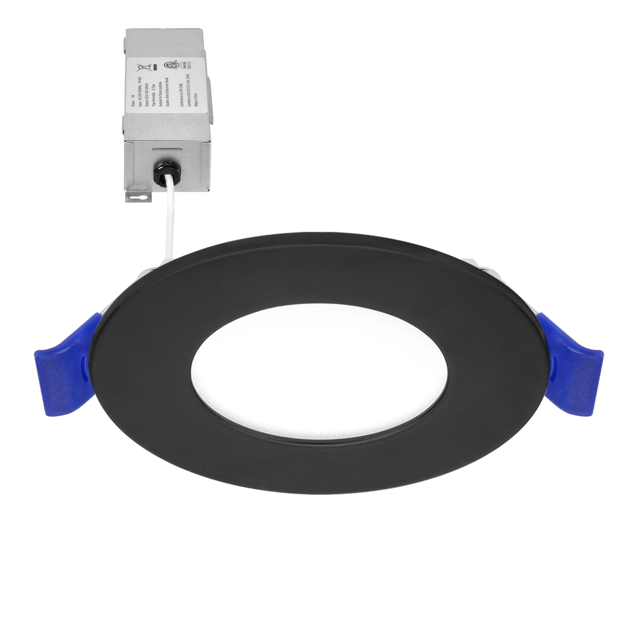 Black 3-Inch Ultra-Thin Aluminum LED Recessed Downlight