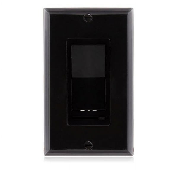 Maxxima 3-Way / Single Pole Decorative LED Dimmer Rocker Switch, 600 Watt, Wall Plate Included, Black