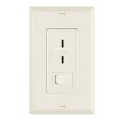 Maxxima 3-Way / Single Pole Dimmer Light Switch 600 Watt, LED Compatible, Wall Plate Included, Almond