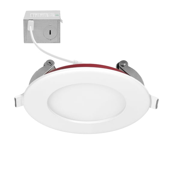 Maxxima 3 in. 2 Hour Fire Rated Slim Recessed LED Downlight, Canless IC Rated, 600 Lumens, 5 CCT Color Selectable 2700K-5000K
