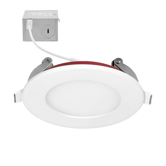 Maxxima 3 in. 2 Hour Fire Rated Slim Recessed LED Downlight, Canless IC Rated, 600 Lumens, 5 CCT Color Selectable 2700K-5000K