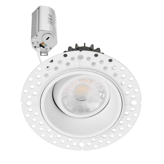 Maxxima 3 in. 5 CCT Adjustable LED Slim Trimless Eyeball Gimbal Downlight, 600 Lumens, Color Selectable 2700K-5000K, 360 Rotation