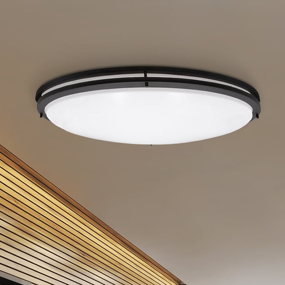 Maxxima 32” 3 CCT Oval Black LED Ceiling Mount Light Fixture, 3000K-5000K, Dimmable