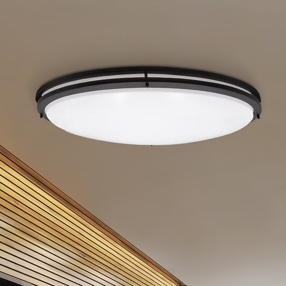 Maxxima 32” 3 CCT Oval Black LED Ceiling Mount Light Fixture, 3000K-5000K, Dimmable
