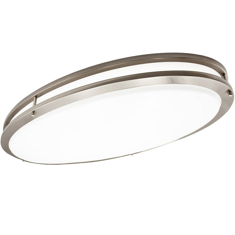 Maxxima 32 3 CCT Oval Satin Nickel LED Ceiling Mount Light