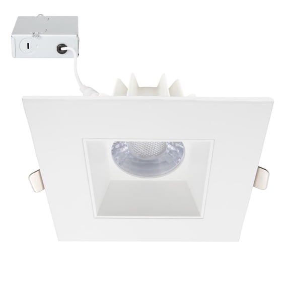 Maxxima 4 in. 4000K Slim Square Recessed Anti-Glare LED Downlight, Canless IC Rated, 1200 Lumens, Neutral White