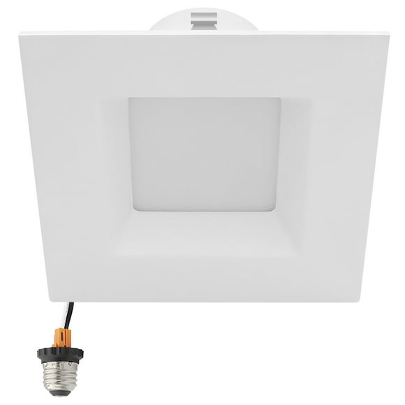 Maxxima 4 in. 5 CCT Retrofit Square Recessed LED Downlight, 800 Lumens, Color Selectable 2700K-5000K