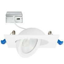 Maxxima 4 in. Adjustable Slim Square Recessed LED Floating Gimbal Downlight, 1000 Lumens, 5 CCT Color Selectable 2700K-5000K