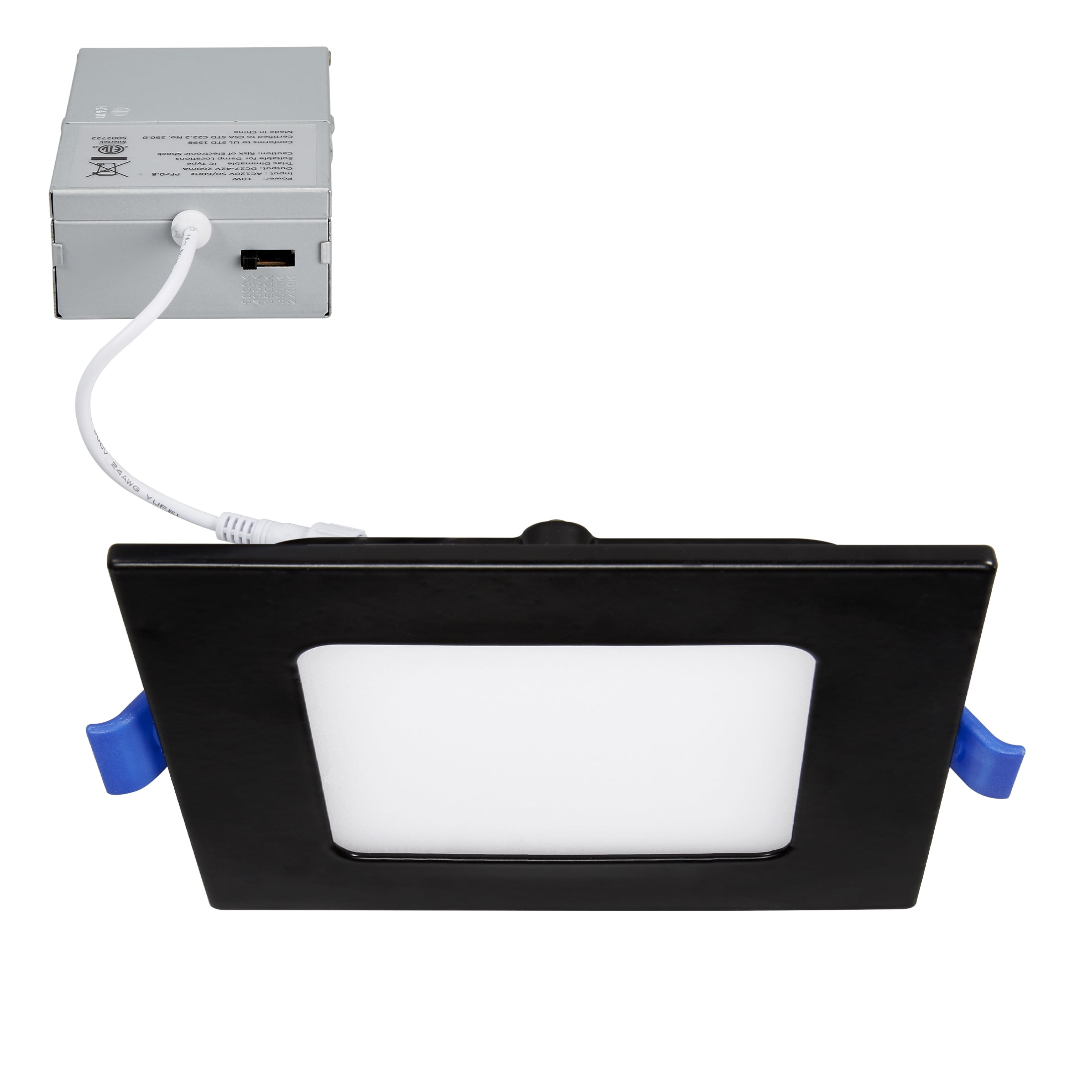 4-Inch Black Aluminum Square LED Recessed Downlight