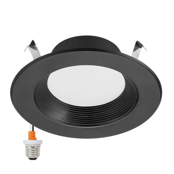 Maxxima 4in. 5 CCT LED Downlight: 800 Lumens, E-26 Quick Connect, Dimmable, 2700K-5000K