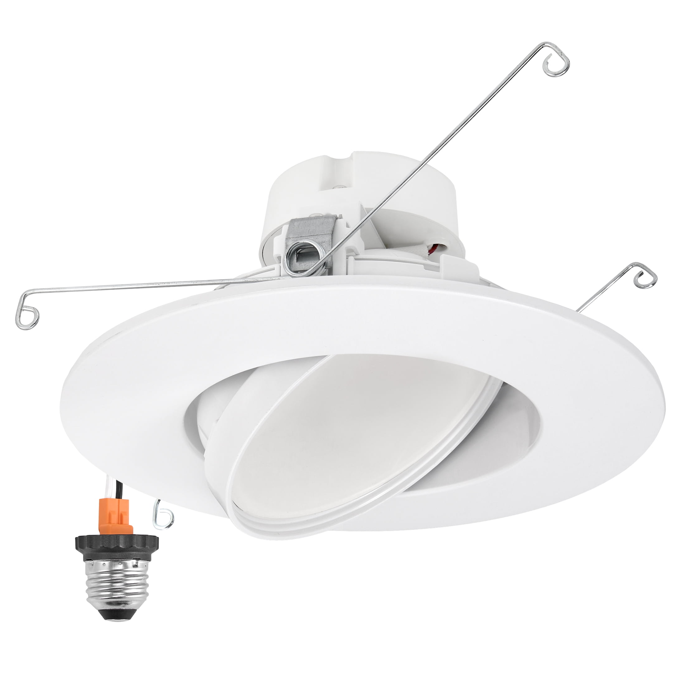 Adjustable White Aluminum LED Retrofit Downlight with Gimbal