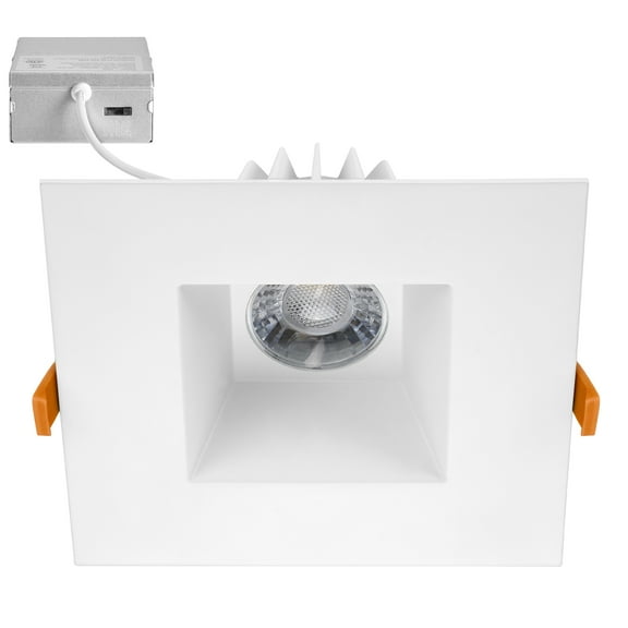 Maxxima 6 Ultra-Thin Recessed Anti-Glare LED Downlight Canless IC Rated 1300 Lumens 5 Color Temperature Select 2700K/3000K/3500K/4000K/5000K Dimmable Square White Trim 90 CRI 5CCT Slim J-Box Included