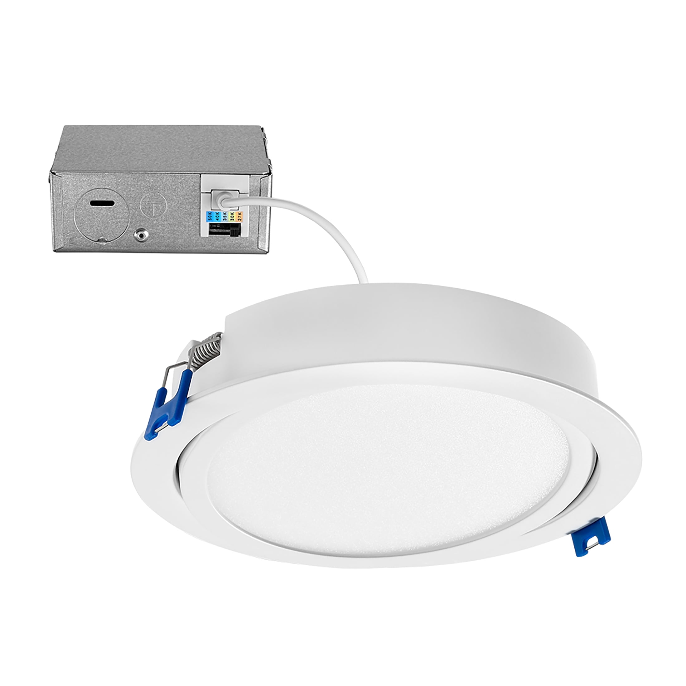 6-Inch White Aluminum LED Recessed Gimbal Downlight with Junction Box