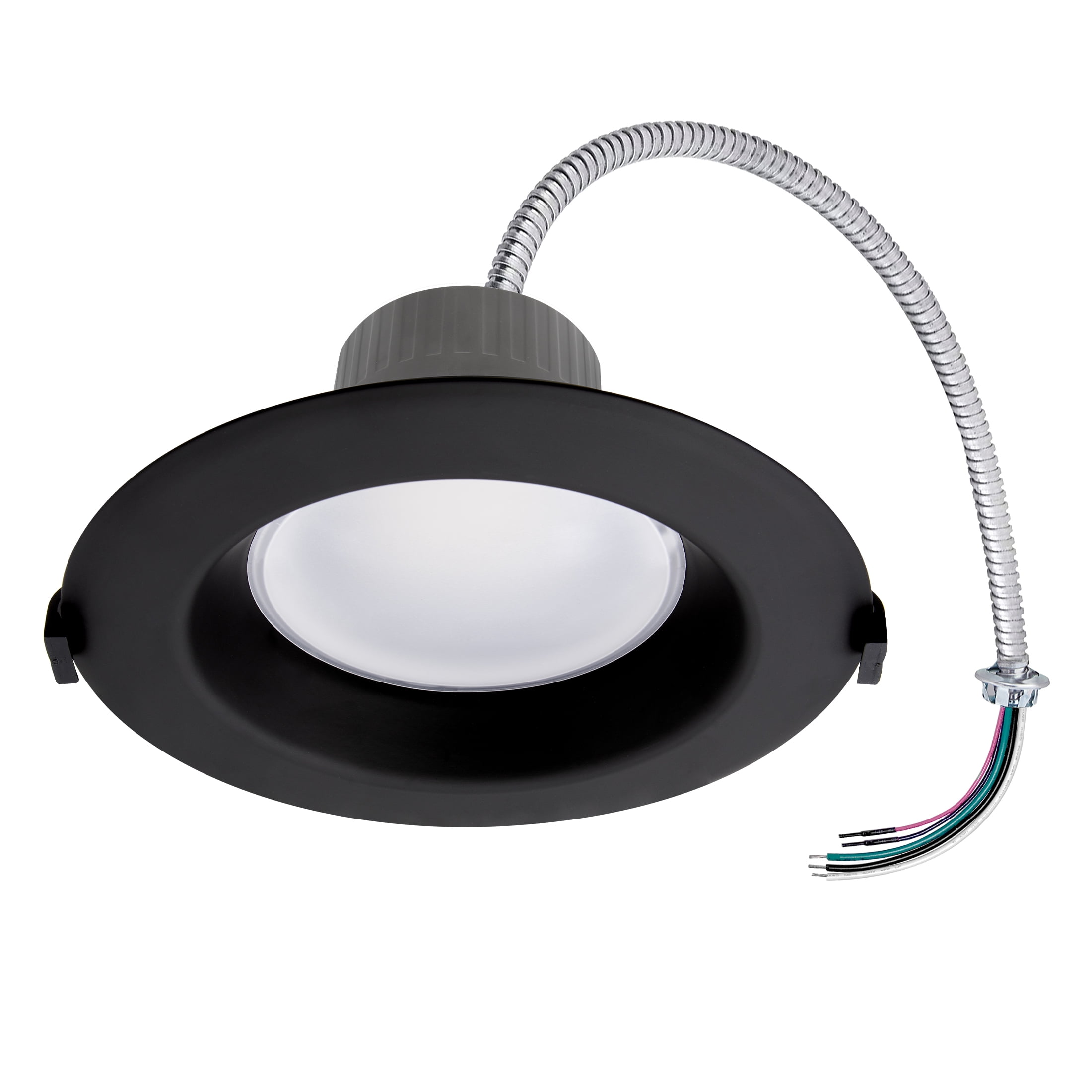 Black 6-Inch Recessed LED Downlight with Selectable Color Temperature