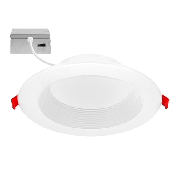 Maxxima 6 in. Recessed LED Downlight, Canless w/ Deep Baffle, 1200 Lumens, 5 CCT Color Selectable 2700K-5000K