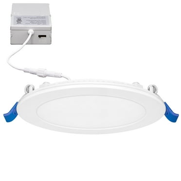 Maxxima 6 in. Slim Round Recessed LED Downlight, Canless IC Rated, 1050 Lumens, 5 CCT Color Selectable 2700K-5000K