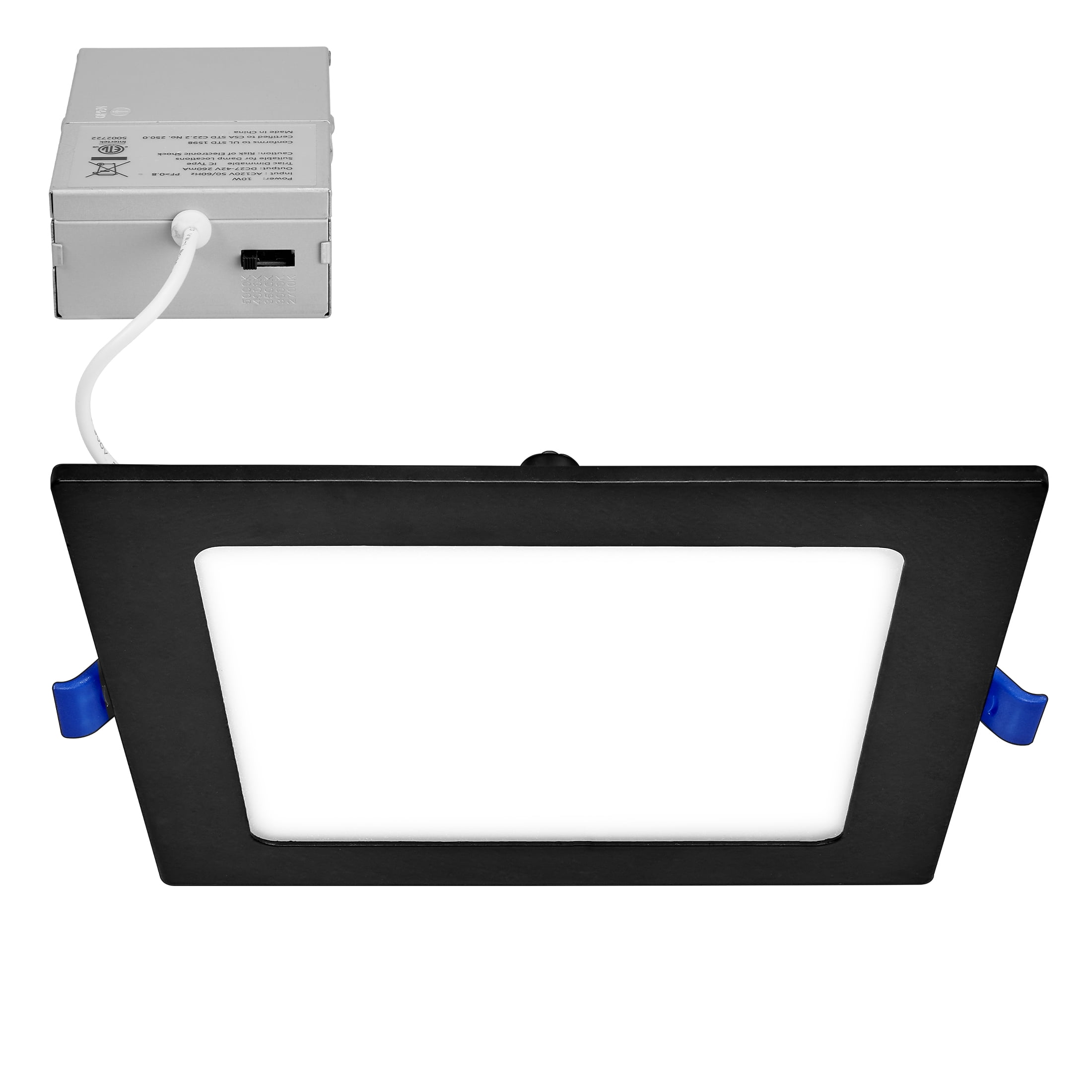 Black Aluminum 6-Inch Square Ultra-Thin Recessed LED Downlight