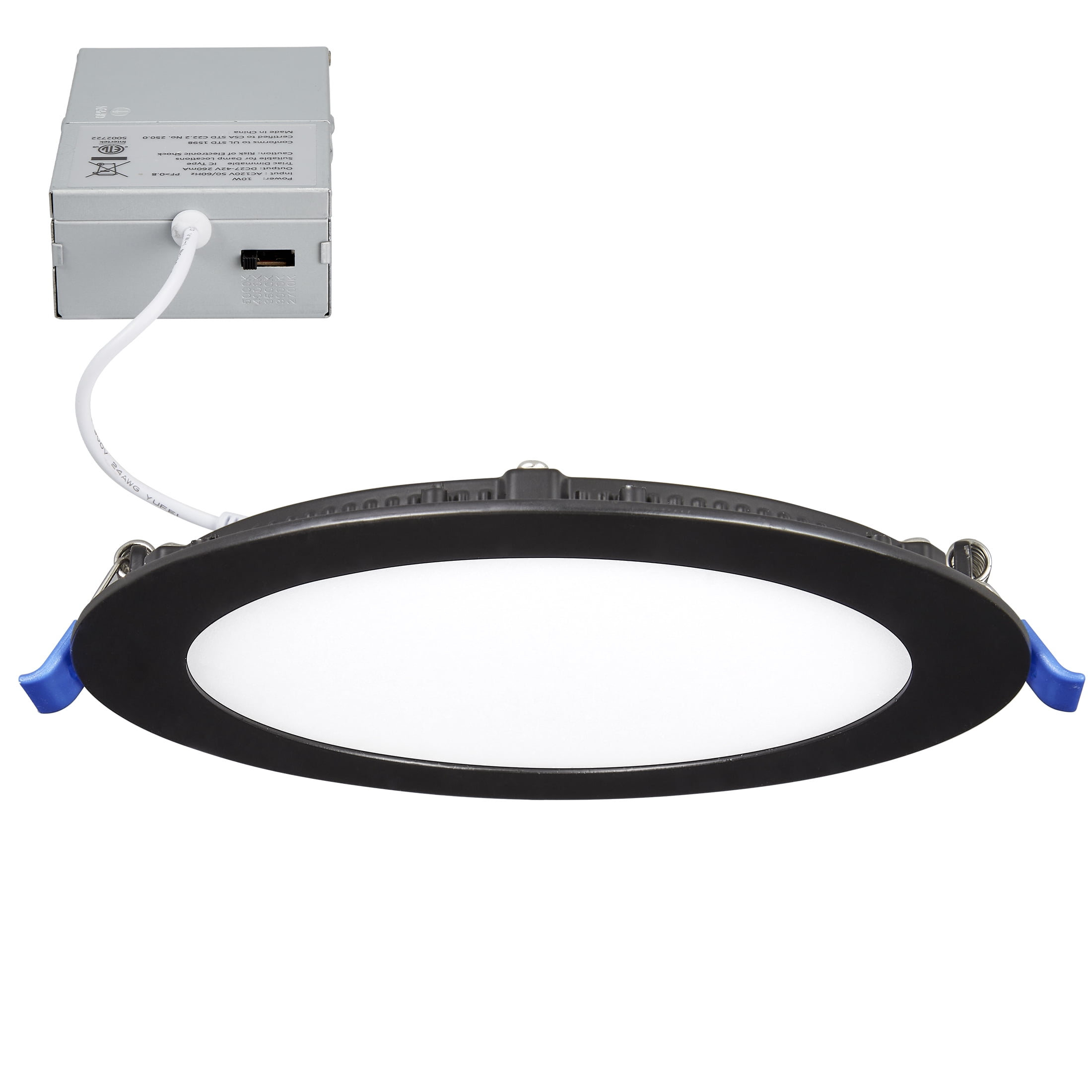 Black 6-Inch Ultra-Thin Aluminum LED Recessed Downlight