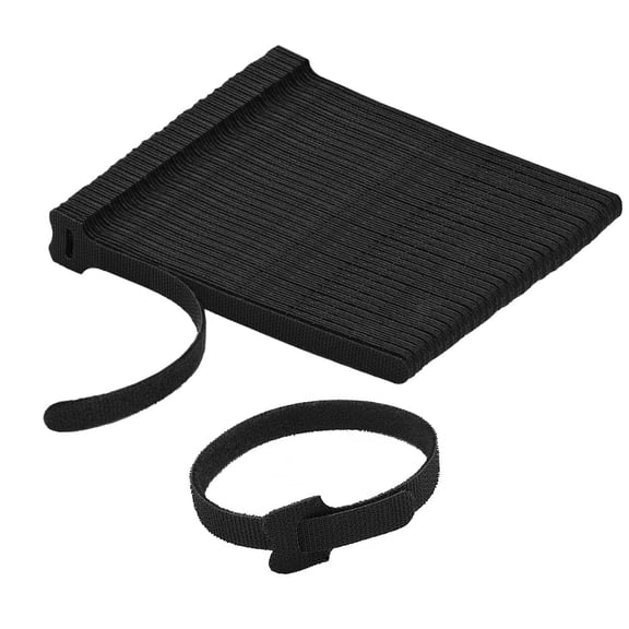 Maxxima 8 Inch Reusable Cable Ties, Multipurpose Cinch Strap, Fastening Hook and Loop Adjustable Cord Wrap, Organize Cables in Home, Office and Data Centers 200 Pack, Black