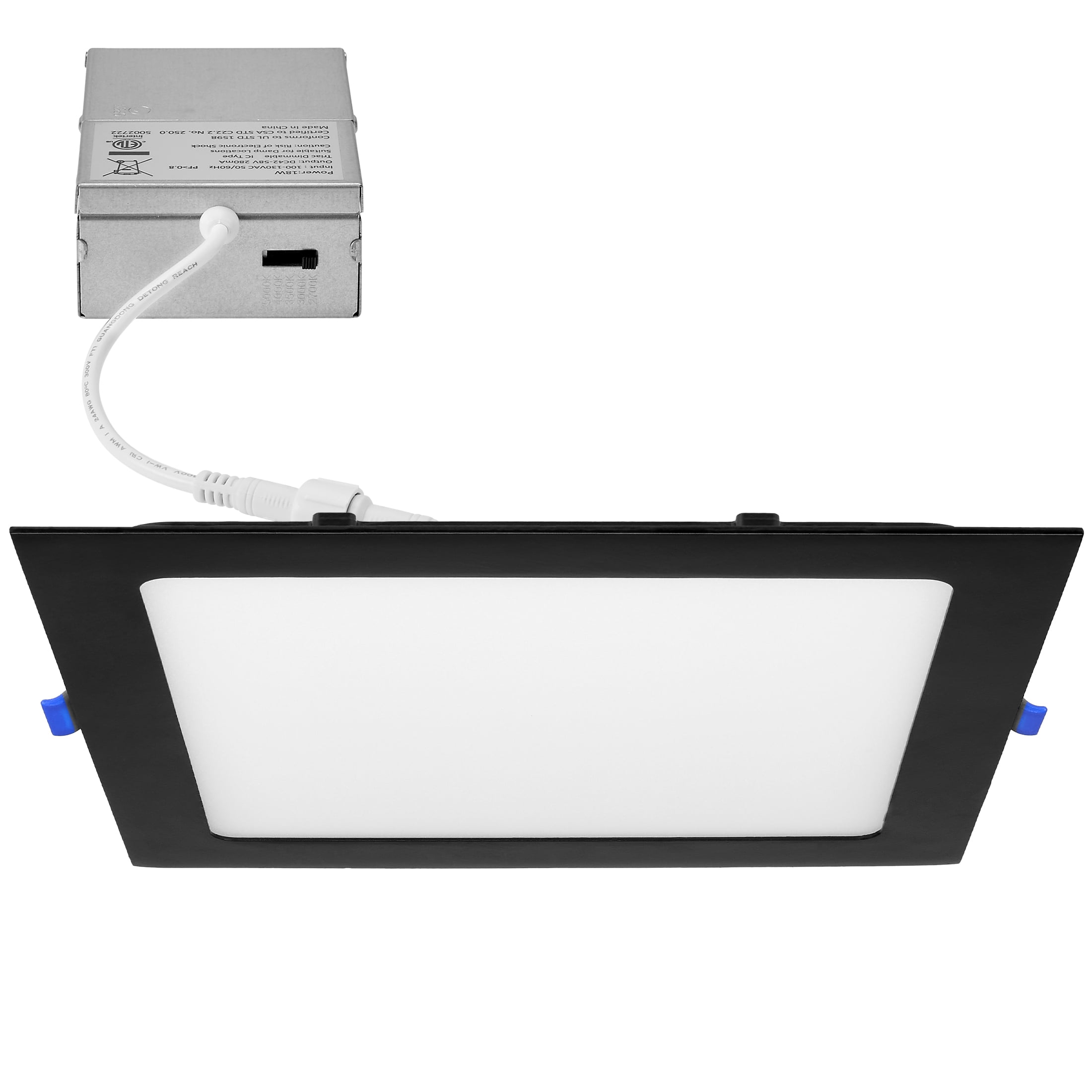 8-inch Black Aluminum Square LED Recessed Downlight