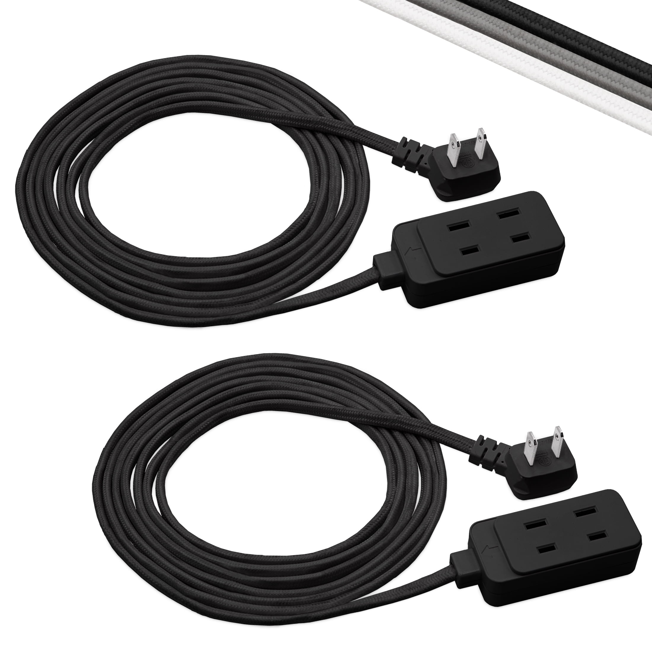 Maxxima 9 ft. 3 Outlet Braided Extension Cord 2Prong Flat Power