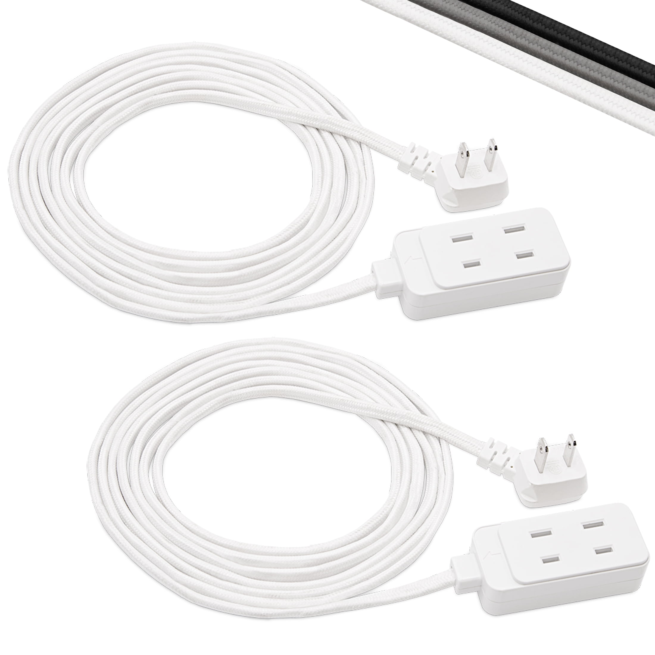 Maxxima 9 ft. 3 Outlet Braided Extension Cord 2Prong Flat Power