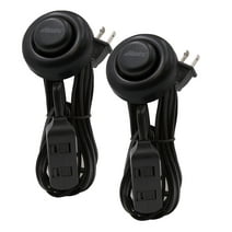 Maxxima 9 ft 3 Outlet Extension Cord With On/Off Foot Switch, Black (Pack of 2)