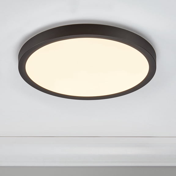 Maxxima 9 in. Black LED Flush Mount Ceiling Light, 5 CCT 2700K-5000K, 1600 Lumens, Dimmable