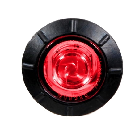 New Maxxima 3/4 Inch Red Clear Lens Round Clearance Marker LED Light M09320RCL
