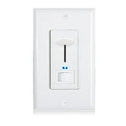 Maxxima Dimmer Electrical Light Switch - Featuring Blue Indicator Light, LED Compatible, 3-Way/Single Pole Use, 600 Watt Max, Dimmable Lamp and Lighting Control, Wall Plate Included - White