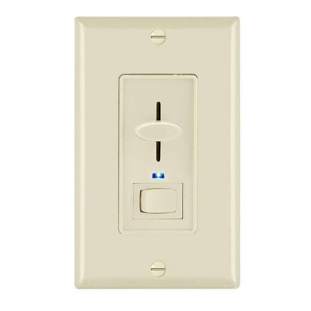 Maxxima Dimmer Electrical Light Switch Featuring Blue Indicator Light, LED Compatible, 3Way