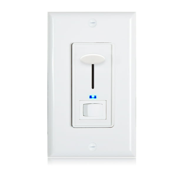 Maxxima Dimmer Electrical Light Switch Featuring Blue Indicator Light, LED Compatible, 3Way