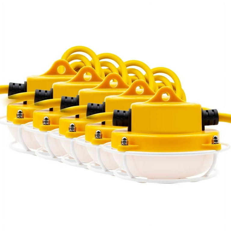 Maxxima Heavy Duty LED Construction String Light - 5,000 Lumens, 40 Watts,  50 Ft, Linkable, 5000K Daylight, IP65, Durable Fixture, Ideal for Portable  Job Site or Shipyard Lighting Needs 