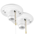 thumbnail image 1 of Maxxima Keyless Plastic Lamp Holder - Featuring Pull Chain, One-Piece Medium Base, E26 Socket Outlet Box Mount, 660W - 2 Pack, 1 of 7