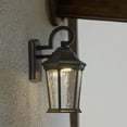 thumbnail image 1 of Maxxima LED Motion Sensor Outdoor Wall Light, Dusk to Dawn Sensor, Black w/ Clear Water Glass, 800 Lumens, 3000K Warm White, 1 of 10