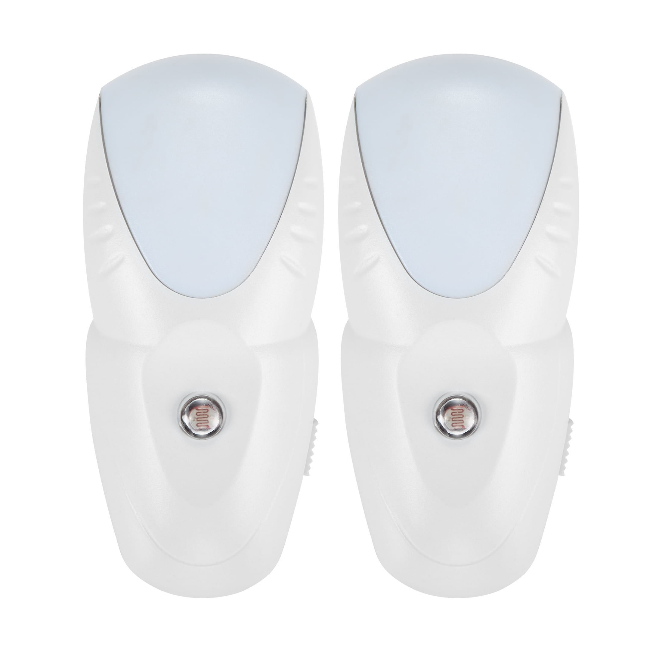 White Battery-Operated LED Night Light and Emergency Flashlight (2 Pack)