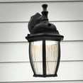 thumbnail image 1 of Maxxima LED Outdoor Wall Light, Black w/ Clear Water Glass, Photocell Sensor, 580 Lumens, 1 of 10
