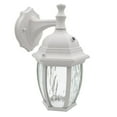 thumbnail image 1 of Maxxima LED Outdoor Wall Light, White w/ Clear Water Glass, Dusk to Dawn Sensor, 580 Lumens, 3000K Warm White, 1 of 5