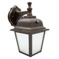 thumbnail image 1 of Maxxima LED Porch Lantern Outdoor Wall Light, Aged Bronze w/ Frosted Glass, Dusk to Dawn Sensor, 3000K, 1 of 5