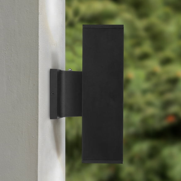 Maxxima LED Rectangular Outdoor Wall Wash, Up and Down Sconce Light, 24 Watt, 2000 Lumens, 3000k Warm White, Dusk to Dawn Sensor