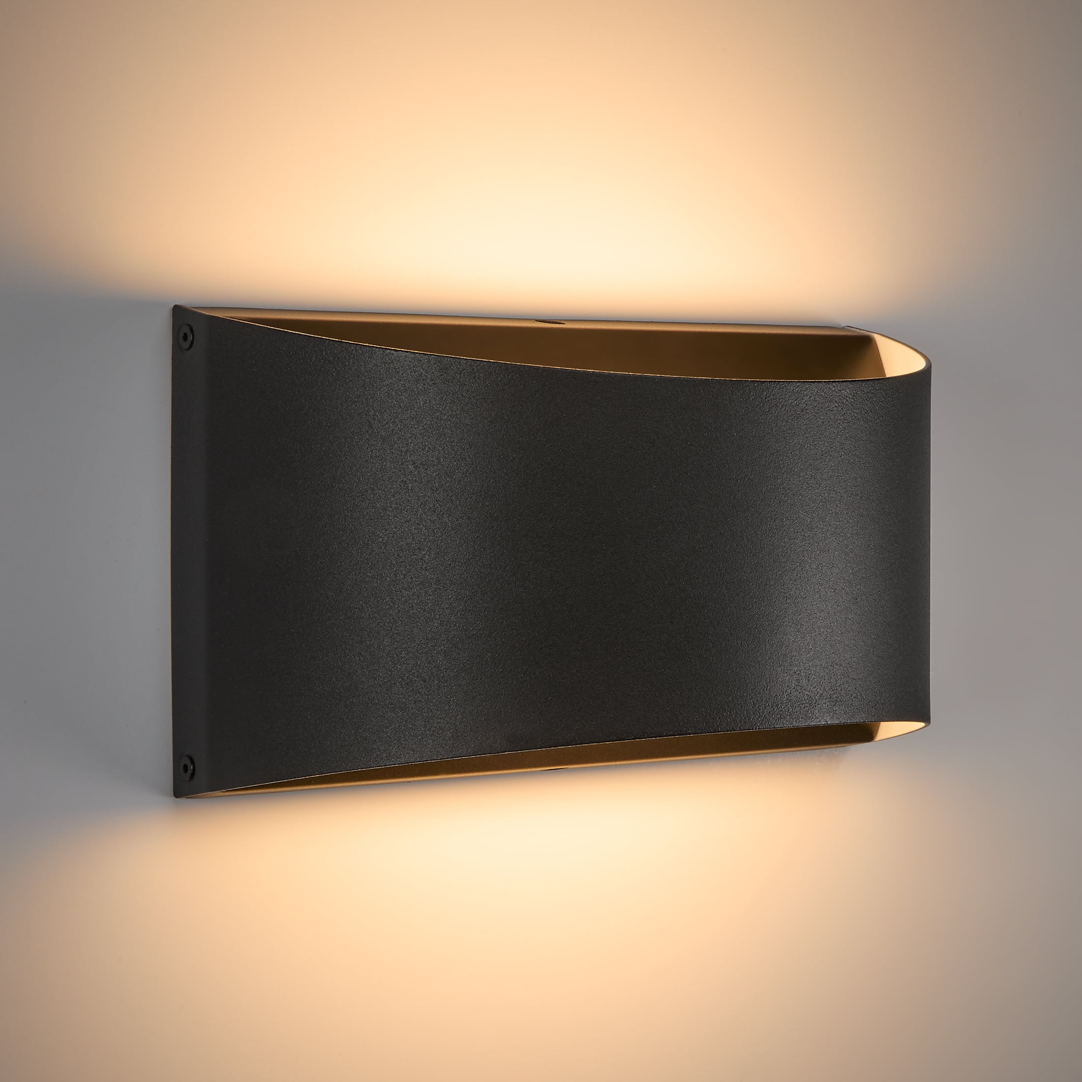 Matte Black Modern Dimmable LED Up/Down Outdoor Wall Sconce