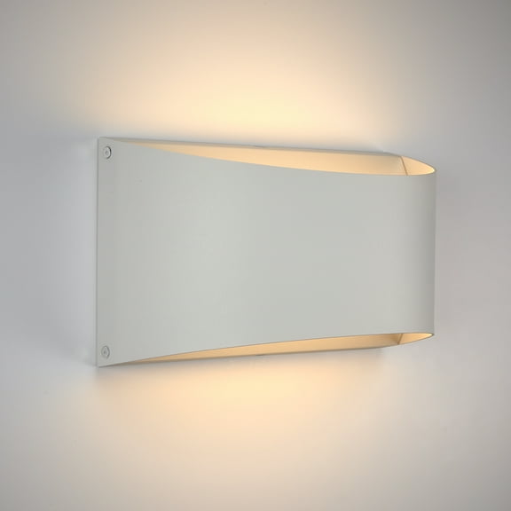 Maxxima LED Up/Down Outdoor Wall Light, Modern Dimmable Sconce, 12 Watts, 800 Lumens, 5 CCT 2700K-5000K, White