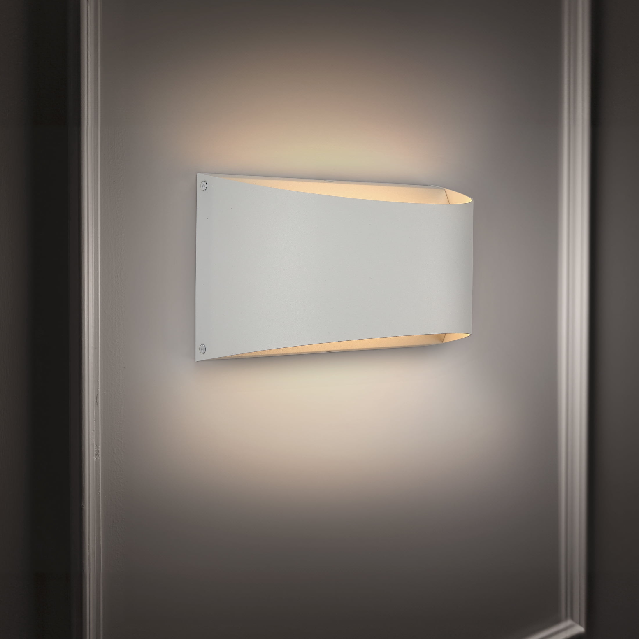 Maxxima LED Up/Down Outdoor Wall Light, Modern Dimmable Sconce, 12 Watts, 800 Lumens, 5 CCT 2700K-5000K, White