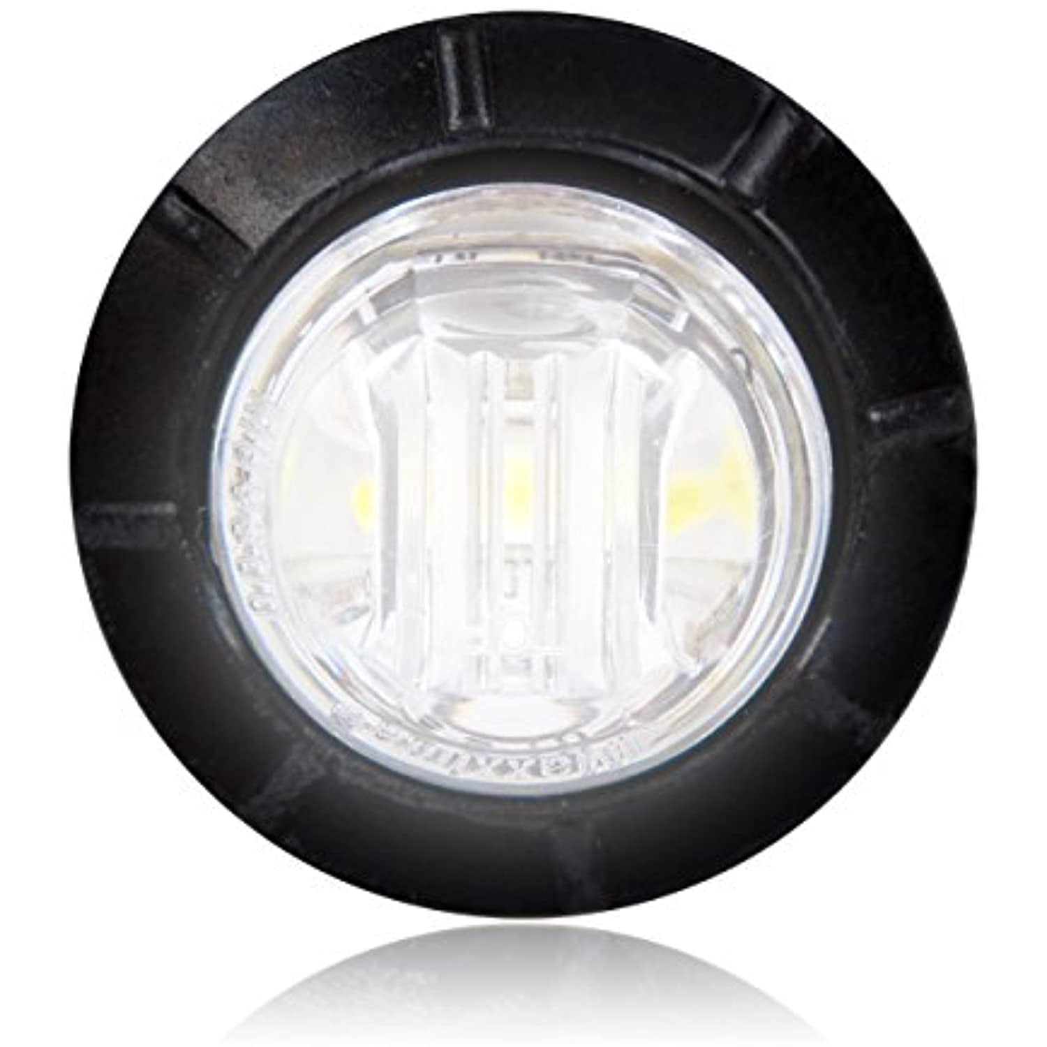 Maxxima M09300WCL White 3/4" Round LED Clear Lens Courtesy Marker Light