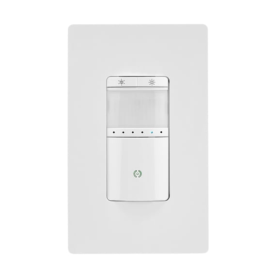 Maxxima Occupancy/Vacancy Motion Sensor PIR Dimmer Wall Light Switch, Single Pole, 120V, Screwless Wall Plate Included