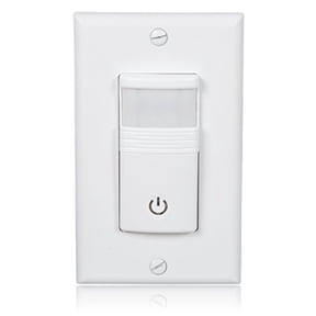 Maxxima Occupancy Vacancy Motion Sensor PIR Wall Switch, 3-Way or Single Pole Wall Plate Included, Commercial or Residential, 120-277V