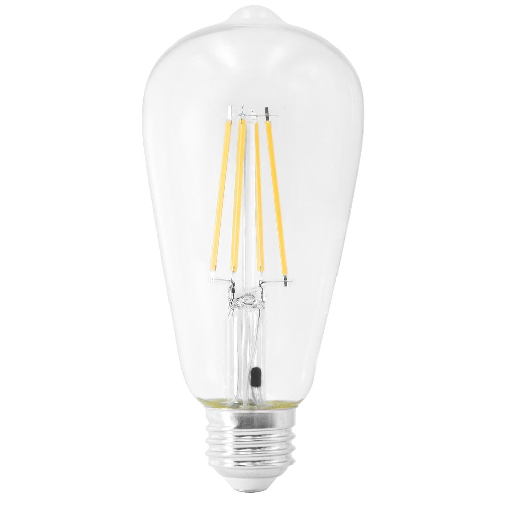 Maxxima ST19 Dusk to Dawn LED Edison Light Bulb, 60 Watt Equivalent, 800 Lumens, 2700K Warm White, Vintage Styled Light Sensing Outdoor Bulb, UL Listed, 2 Pack